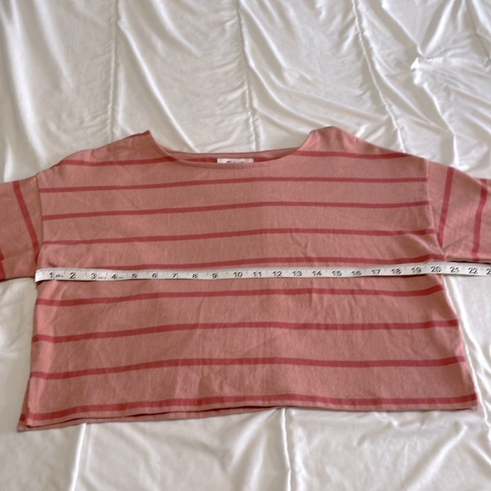 Madewell Supercrop Striped Long Sleeve Tee Size Small - Picture 5 of 7